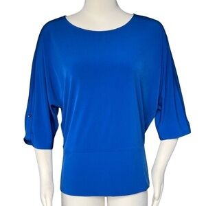Chico's Avery Banded-Hem Blue Top Size 1 Medium NWT